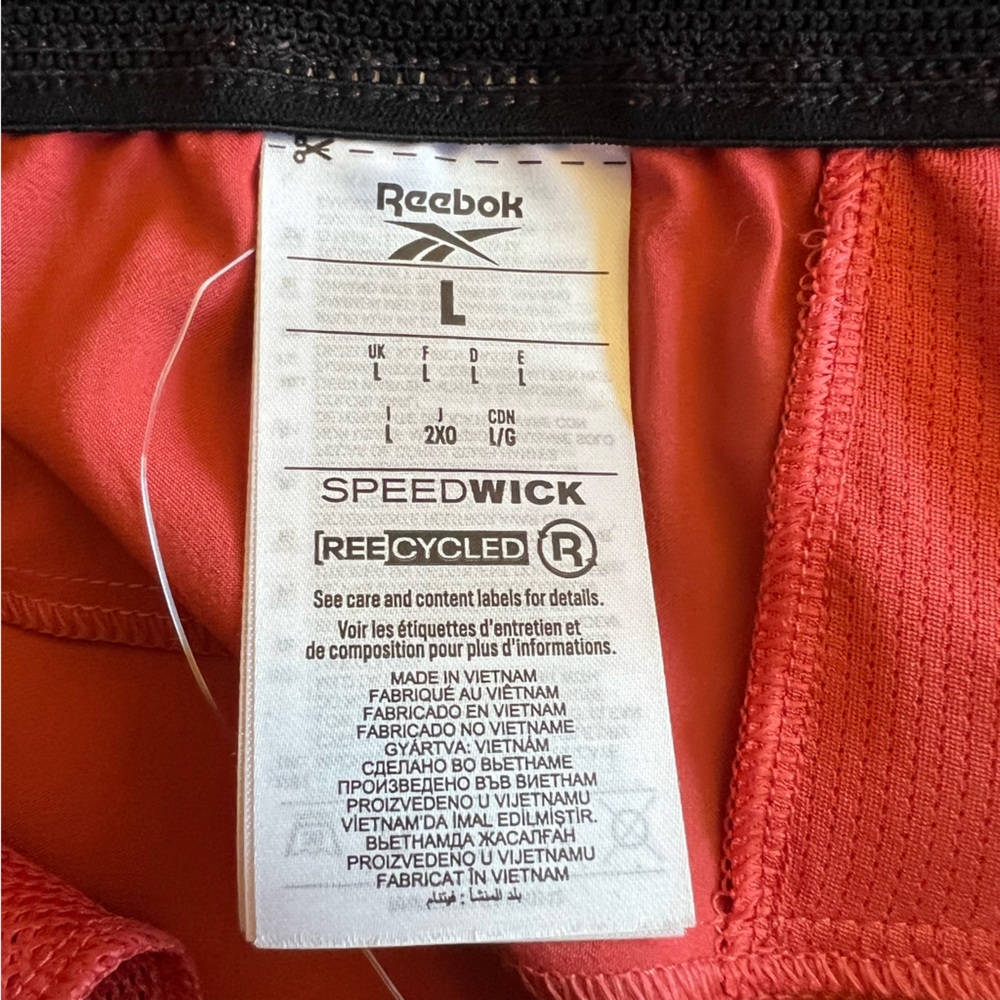 ⬇️💲Reebok NWT Men’s Training Shorts Size L Color Rust Speedwick - Picture 8 of 10